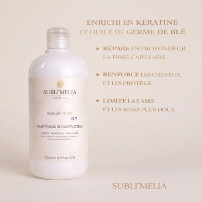 N°1 SHAMPOING RECONSTRUCTEUR SUBLIM'plex KERATINE ET HUILE DE GERME DE BLÉ